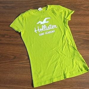 Hollister Surf Academy Tee Shirt Lime Green Size Small ADORABLE!